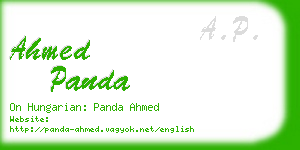 ahmed panda business card